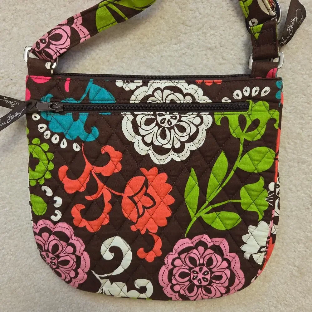 Vera Bradley Retired Lola Saddle Hipster Quilted Crossbody Handbag Adjustable